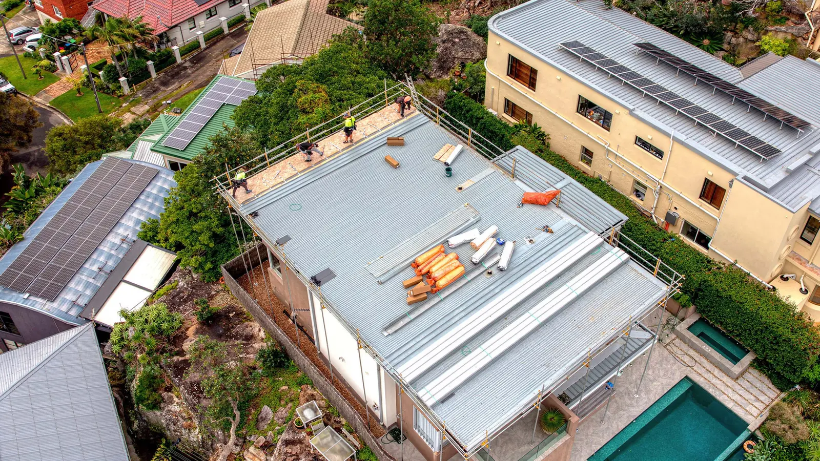 Roof Installation work on a Sydney roof